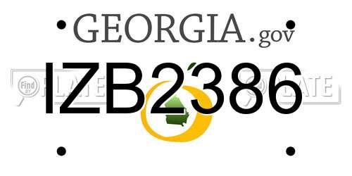 IZB2386 Georgia License Plate