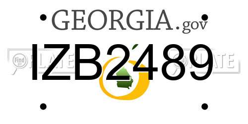IZB2489 Georgia License Plate