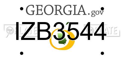 IZB3544 Georgia License Plate