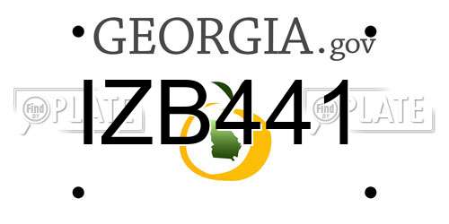 IZB441 Georgia License Plate