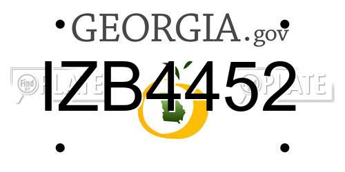 IZB4452 Georgia License Plate