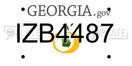 IZB4487 Georgia License Plate