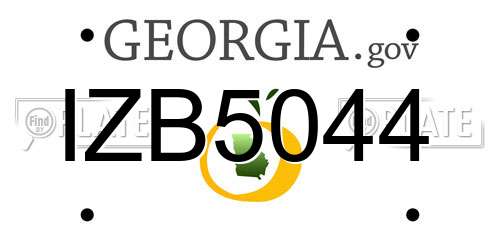 IZB5044 Georgia License Plate