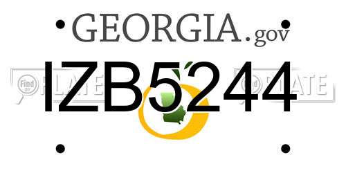 IZB5244 Georgia License Plate
