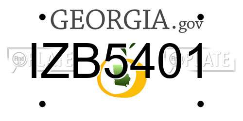 IZB5401 Georgia License Plate
