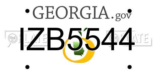 IZB5544 Georgia License Plate