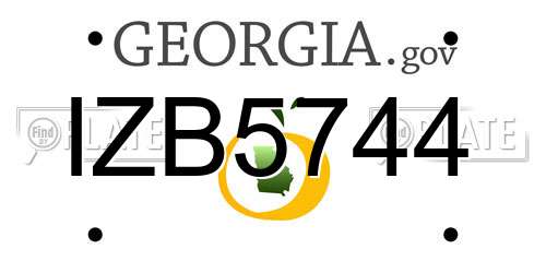 IZB5744 Georgia License Plate