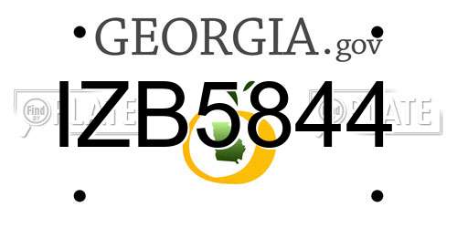 IZB5844 Georgia License Plate