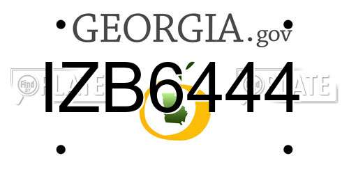 IZB6444 Georgia License Plate
