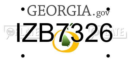 IZB7326 Georgia License Plate