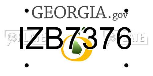 IZB7376 Georgia License Plate