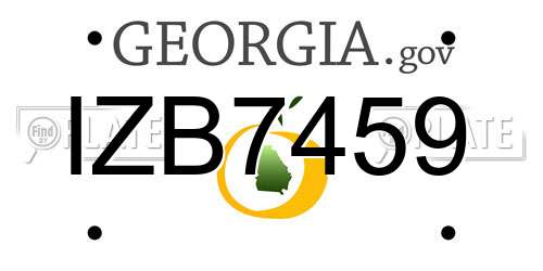 IZB7459 Georgia License Plate