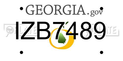 IZB7489 Georgia License Plate
