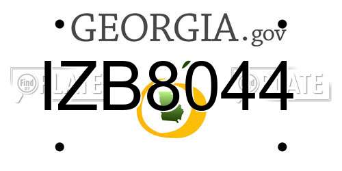 IZB8044 Georgia License Plate