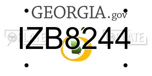 IZB8244 Georgia License Plate