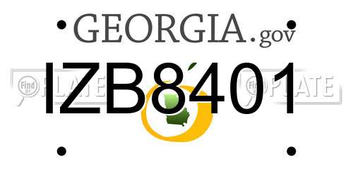 IZB8401 Georgia License Plate