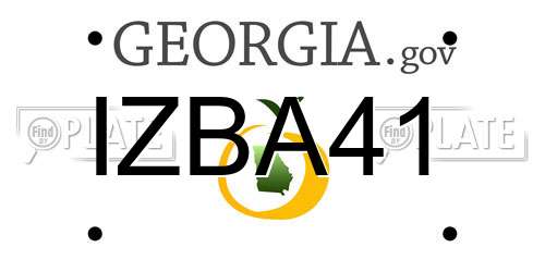 IZBA41 Georgia License Plate