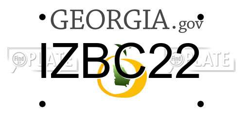 IZBC22 Georgia License Plate