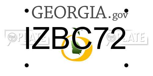 IZBC72 Georgia License Plate