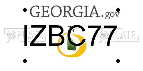 IZBC77 Georgia License Plate
