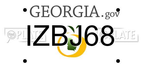 IZBJ68 Georgia License Plate