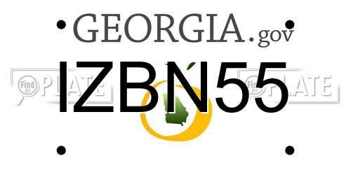 IZBN55 Georgia License Plate