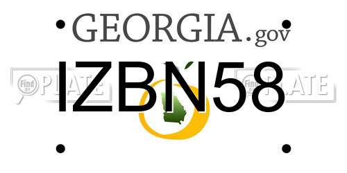 IZBN58 Georgia License Plate