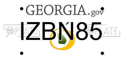 IZBN85 Georgia License Plate