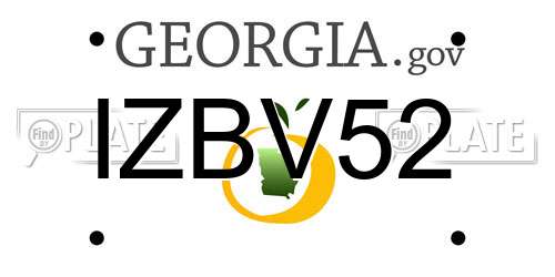 IZBV52 Georgia License Plate