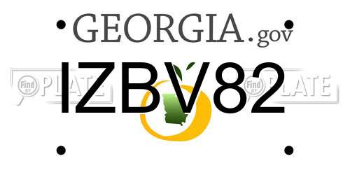 IZBV82 Georgia License Plate