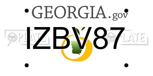 IZBV87 Georgia License Plate
