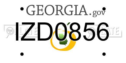 IZD0856 Georgia License Plate