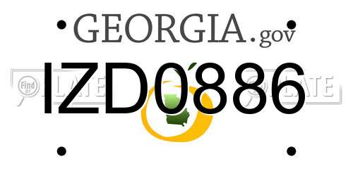 IZD0886 Georgia License Plate