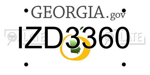 IZD3360 Georgia License Plate
