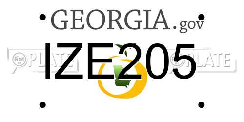 IZE205 Georgia License Plate