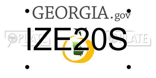 IZE20S Georgia License Plate