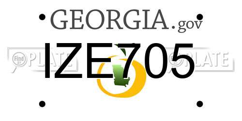 IZE705 Georgia License Plate