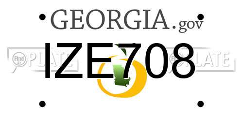 IZE708 Georgia License Plate