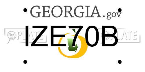 IZE70B Georgia License Plate