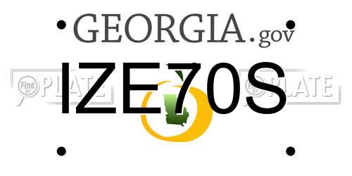IZE70S Georgia License Plate