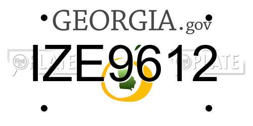IZE9612 Georgia License Plate