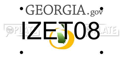 IZET08 Georgia License Plate