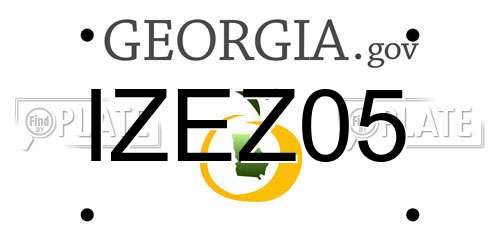 IZEZ05 Georgia License Plate