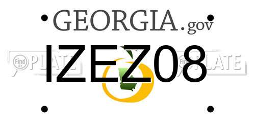 IZEZ08 Georgia License Plate