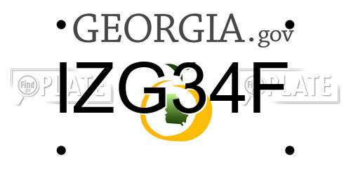 IZG34F Georgia License Plate