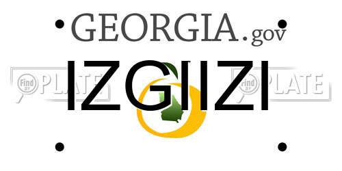 IZGIIZI Georgia License Plate