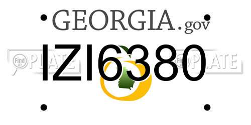 IZI6380 Georgia License Plate