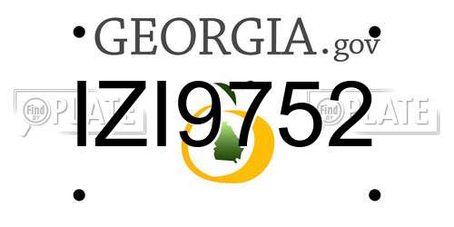 IZI9752 Georgia License Plate
