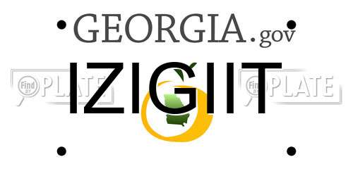 IZIGIIT Georgia License Plate