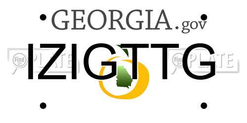 IZIGTTG Georgia License Plate
